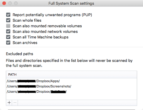 why cant items be scanned on avast for mac